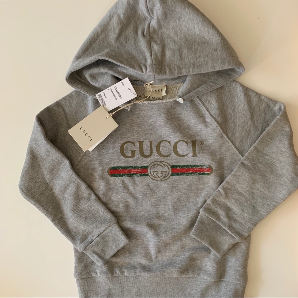 Kids Gucci Hoodie Grey Gray Size 5